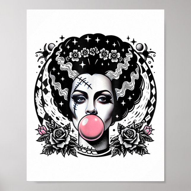 Poster Noiva De Frankenstein Bubblegum Monster Halloween (Frente)