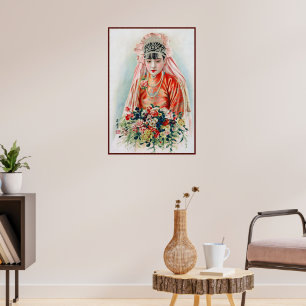 Poster Noiva de Vermelho em Casamento Chinês em Xangai