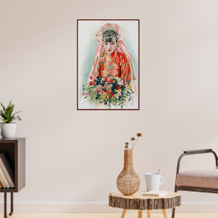Poster Noiva de Vermelho no Casamento Chinês em Xangai