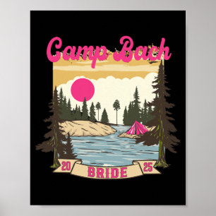 Poster Noiva do Acampamento Bach Dama de Honra Retro Acam