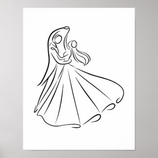 Poster "Noiva e noiva Arte da Primeira Linha de Dança
