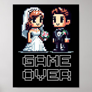 Poster Noiva Engraçada Noiva de Casamento de Noite Retro