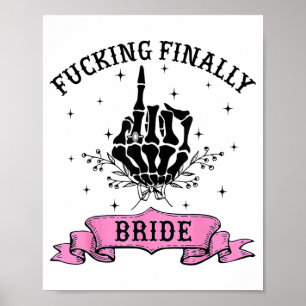 Poster Noiva Finalmente Esqueleto Mão Halloween Solteirão