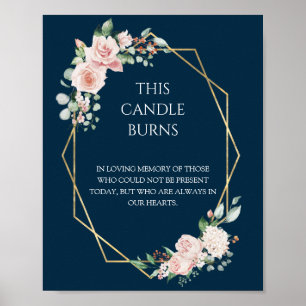 Poster Noiva Floral Vermelho Casamento Esta Vela Queima