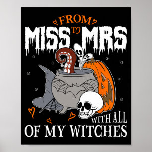 Poster Noiva Futura Sra. Witchy Gothic Wedding Bacheloret