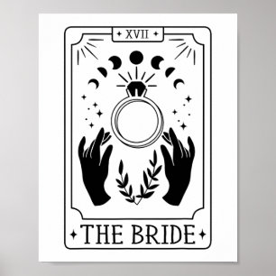 Poster Noiva Gótica Bridesmaid Tarot Bridal Party Bachelo