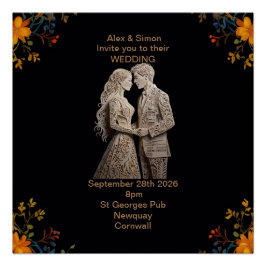 Pôster Noiva & Noivo Clássico Real