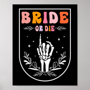 Poster Noiva Ou Morte, Retro Groovy Halloween Bachelorett