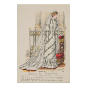 Pôster Noiva Vestido Vitoriano da Moda de Paris