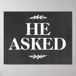 Poster Noivado De Casamento Foto Prop Sinal Que Ele Pergu