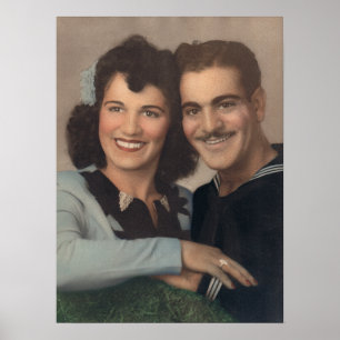 Pôster Noivado Militar Vintage