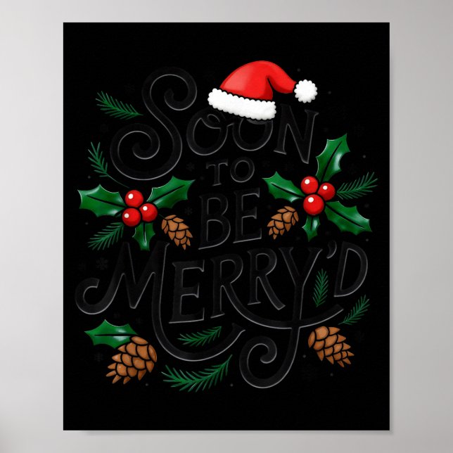 Poster Noivo Engajado Natal Para Breve Casamento Presente (Frente)