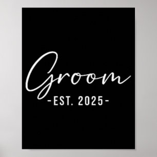Poster Noivo Est. 2025 Casamento Acompanhante Noiva Noivo