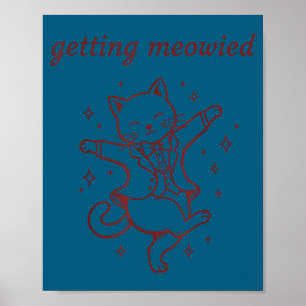 Poster Noivo noiva de gato meowied engraçado casamento ho