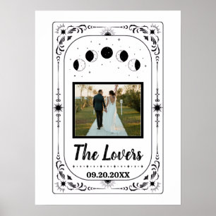 Poster Noivos Amantes de Foto Personalizada Tarot Casamen