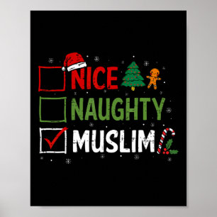 Poster Nojo de Natal muçulmano e travesso Papai Noel