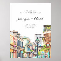 NOLA | Watercolor New Orleans Wedding Bem-vindo