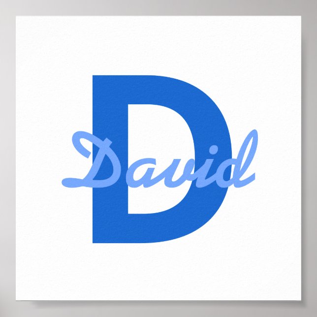 Poster Nome Azul e Monograma (Frente)