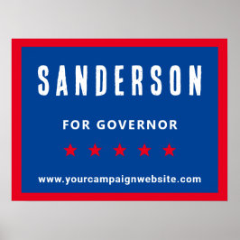 Poster Nome da Campanha Eleitoral Azul Vermelho