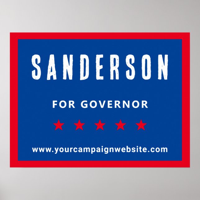 Poster Nome da Campanha Eleitoral Azul Vermelho (Frente)