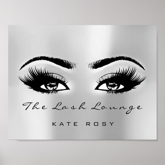 Poster Nome da Cinza de prata Makeup Artist Beauty Studio (Frente)