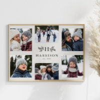 Nome da família de colagem fotográfica do monogram