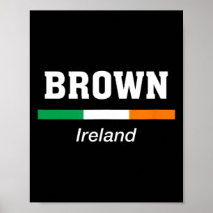 Poster Nome da Família Irlandesa Marrom Dia de São Patríc