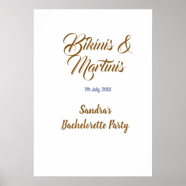 Poster nome da festa de despedida de solteira bikinis & m (Frente)
