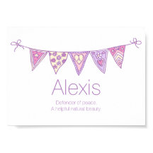 Nome de Alexis que significa molho roxo desenhado 