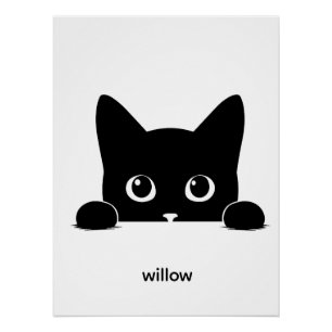 Pôster Nome de Estimação de Gato Fofo Personalizado