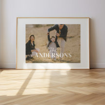 Nome de Família Personalizado Foto Moderna Minimal