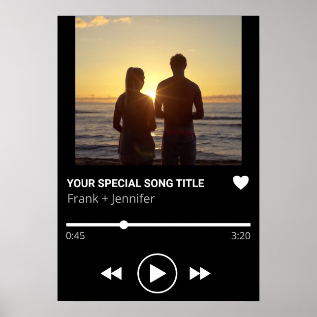 Poster Nome de Música Personalizada na Playlist Presente  (Frente)
