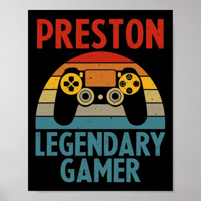 Poster Nome de presente Preston Personalizado Piada Geeks (Frente)