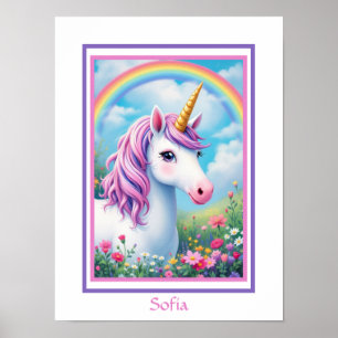 Poster Nome do Adicione Cor-de-Rosa e Roxo da Garota-Cuta