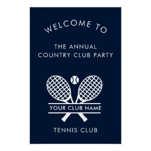 Pôster Nome do Clube de Campo Eventos de Tênis Azul Marin