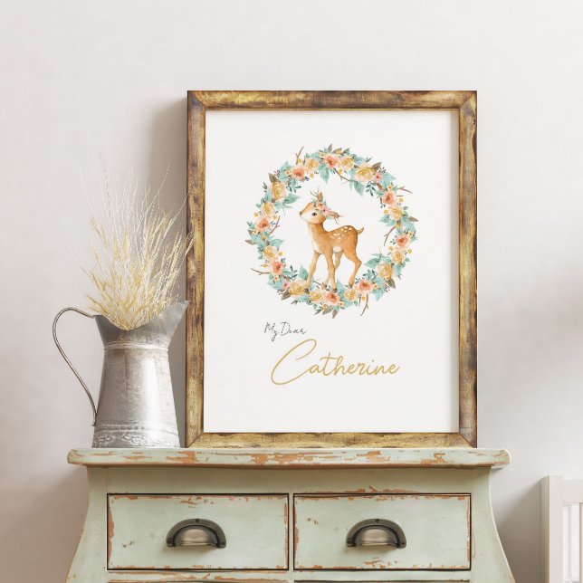 Poster Nome do Enfermeiro Assinar Animais de Pavial Cute  (Criador carregado)