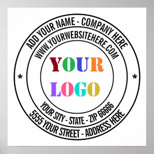 Poster Nome do logotipo de texto personalizado Endereço I