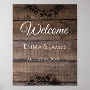 Poster Nome do Sinal de Boas-vindas do Casamento de Madei
