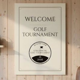Poster Nome do Torneio de Golfe Clássico Bem-vindo