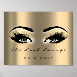 Poster Nome Dourado Makeup Artist Beauty Studio Lashes