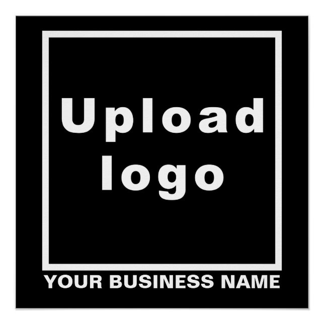 Pôster Nome e logotipo de empresa em preto-quadrado brilh (Frente)