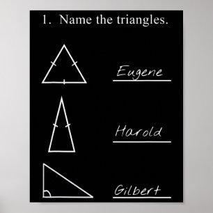 Poster Nome engraçado do professor de matemática O triâng