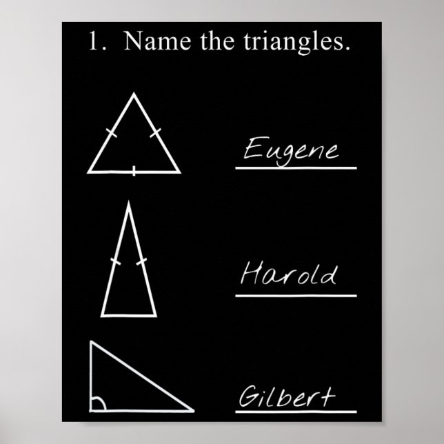 Poster Nome engraçado do professor de matemática O triâng (Frente)