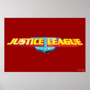 Pôster Nome fino e logotipo blindado da Liga da Justiça