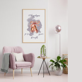 Pôster Nome Personalizado Balé Ponteiro Calçados Ballerin