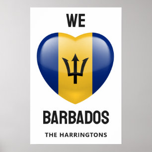 Poster Nome personalizado Barbados Amor