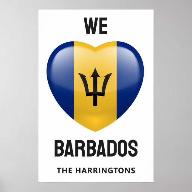Poster Nome personalizado Barbados Amor (Frente)