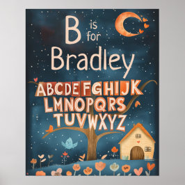 Poster Nome Personalizado Bebês - Alphabet
