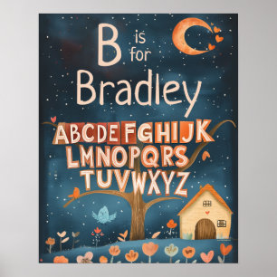 Poster Nome Personalizado Bebês - Alphabet