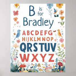 Poster Nome Personalizado Bebês - Alphabet